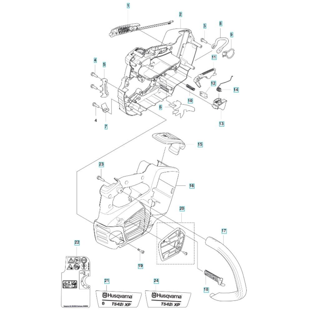 Sơ đồ Khung gầm Husqvarna T542i XP
