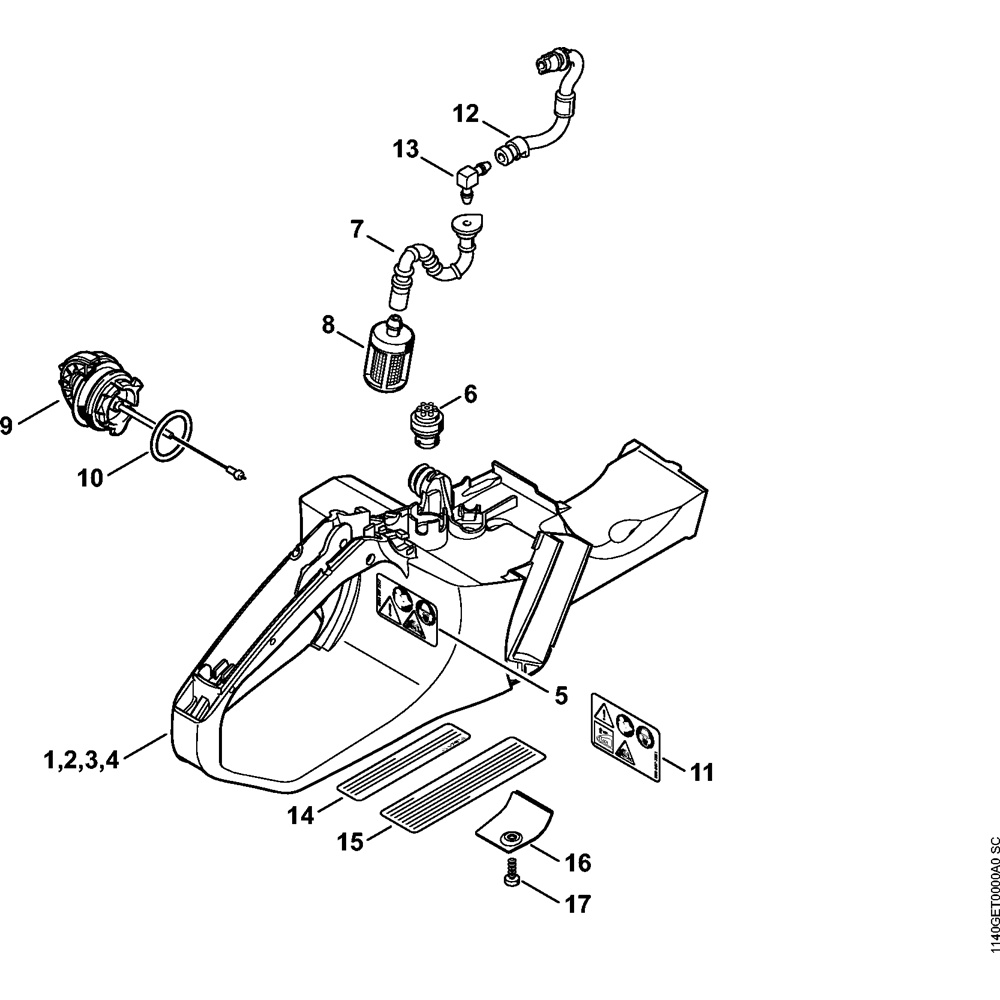 tank housing assembly ms362 ms362c